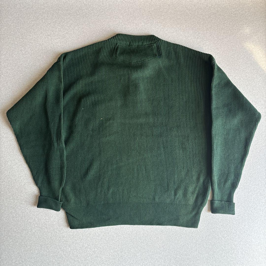 古着)90s nautica ヘンリーネックコットンニット 無地セーター