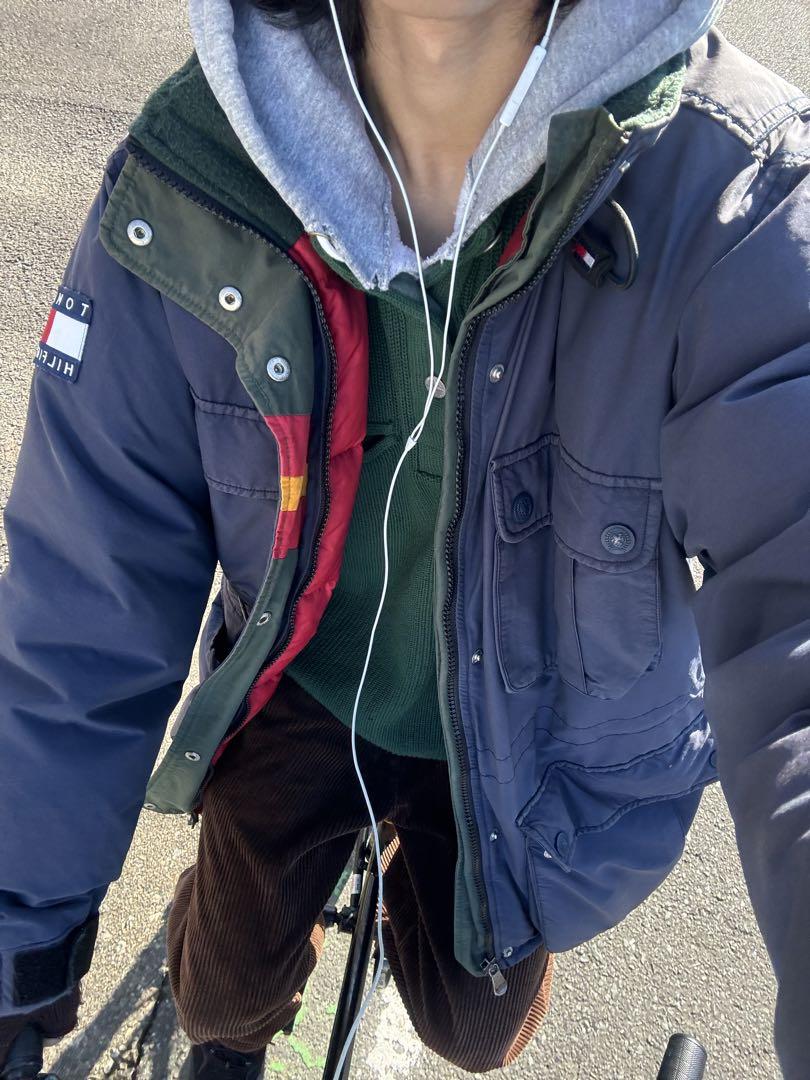 古着)90s nautica ヘンリーネックコットンニット 無地セーター