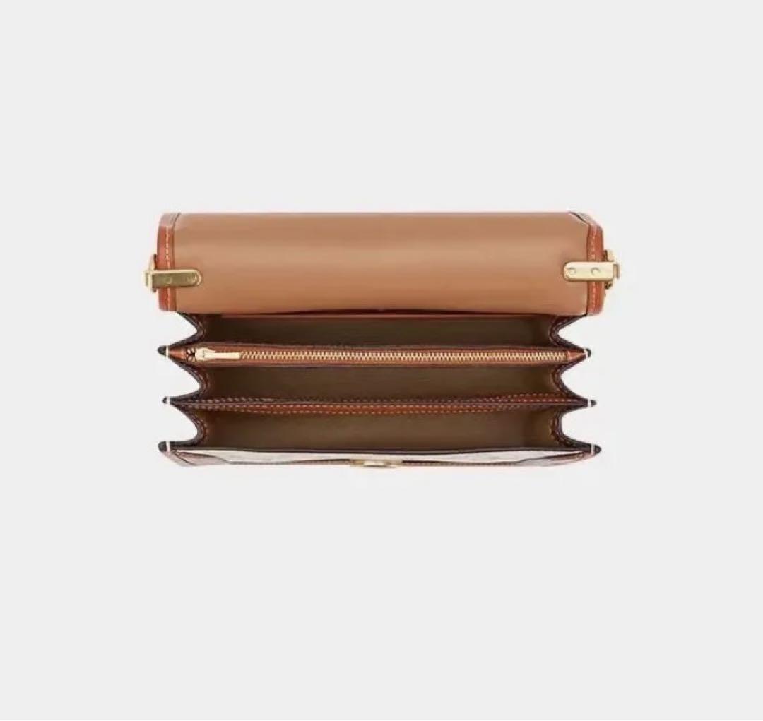 COACH ショルダーバッグ ベージュ/ブラウン レザー/キャンバス