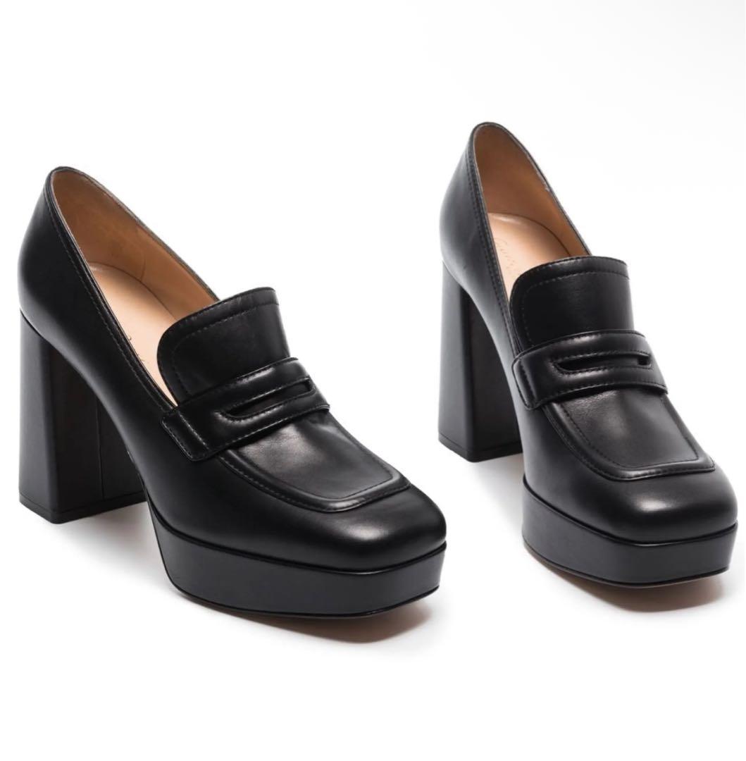 Gianvito Rossi プラットフォーム レザー ローファー 37