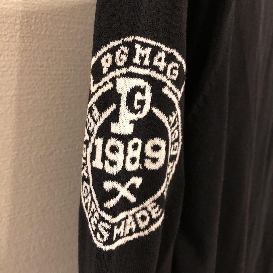 【美品】パーリーゲイツ　ニット　黒　ブラック　濃紺　5 L ウール素材 PEARLY GATES ブラックセーター（PEARLY GATES ニット セーター