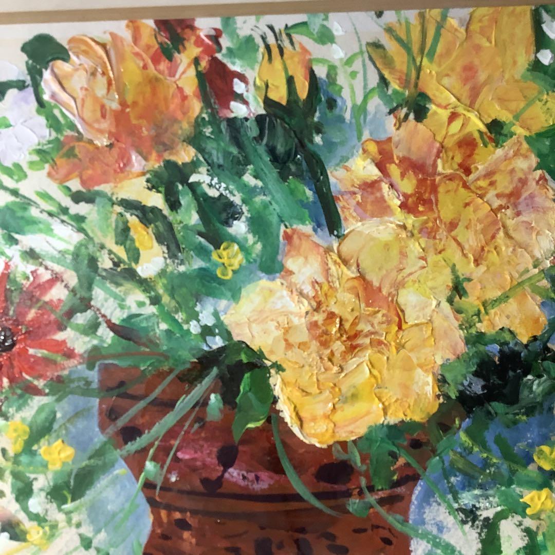 nosarippさん専用　【真作】　油彩画　春陽会会員　出岡実　花瓶の花