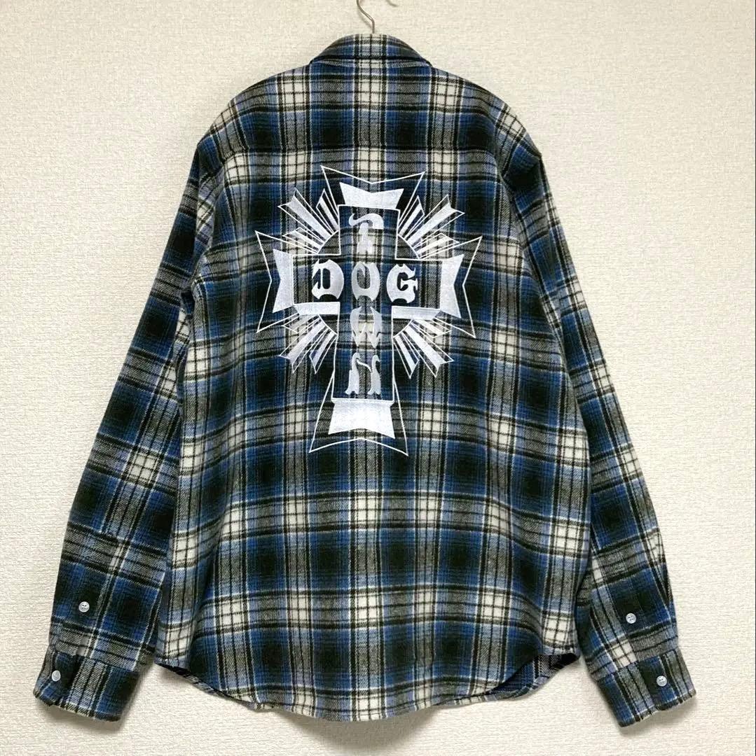 DOG TOWN ドックタウン L ネルシャツ Cross Logo embL DOG TOWN