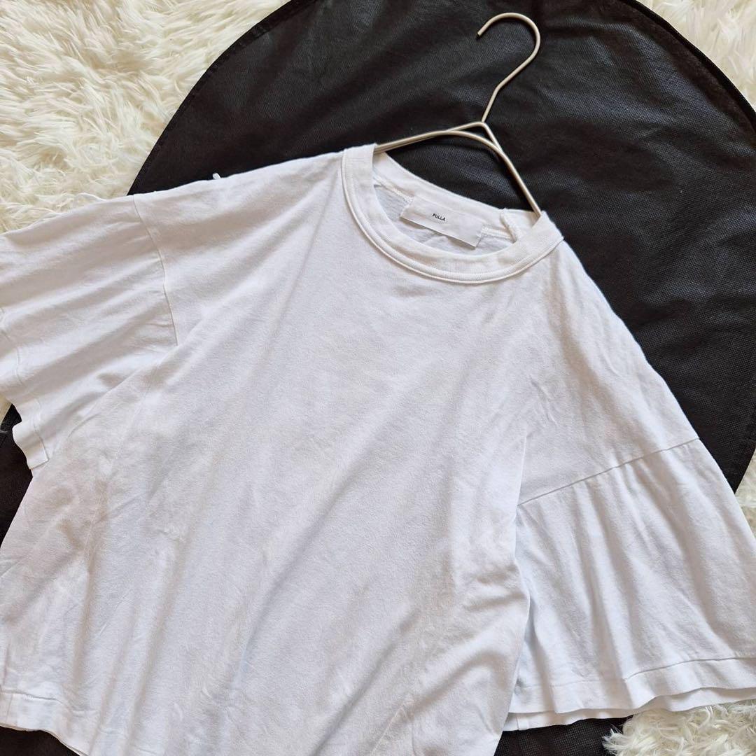 美品✨トーガプルラ フリンジTシャツ コットン トップス ホワイト 美品✨トーガプルラ フリンジTシャツ コットン トップス