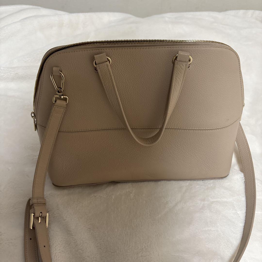 美品】FURLA ベージュ ビジネスバッグ