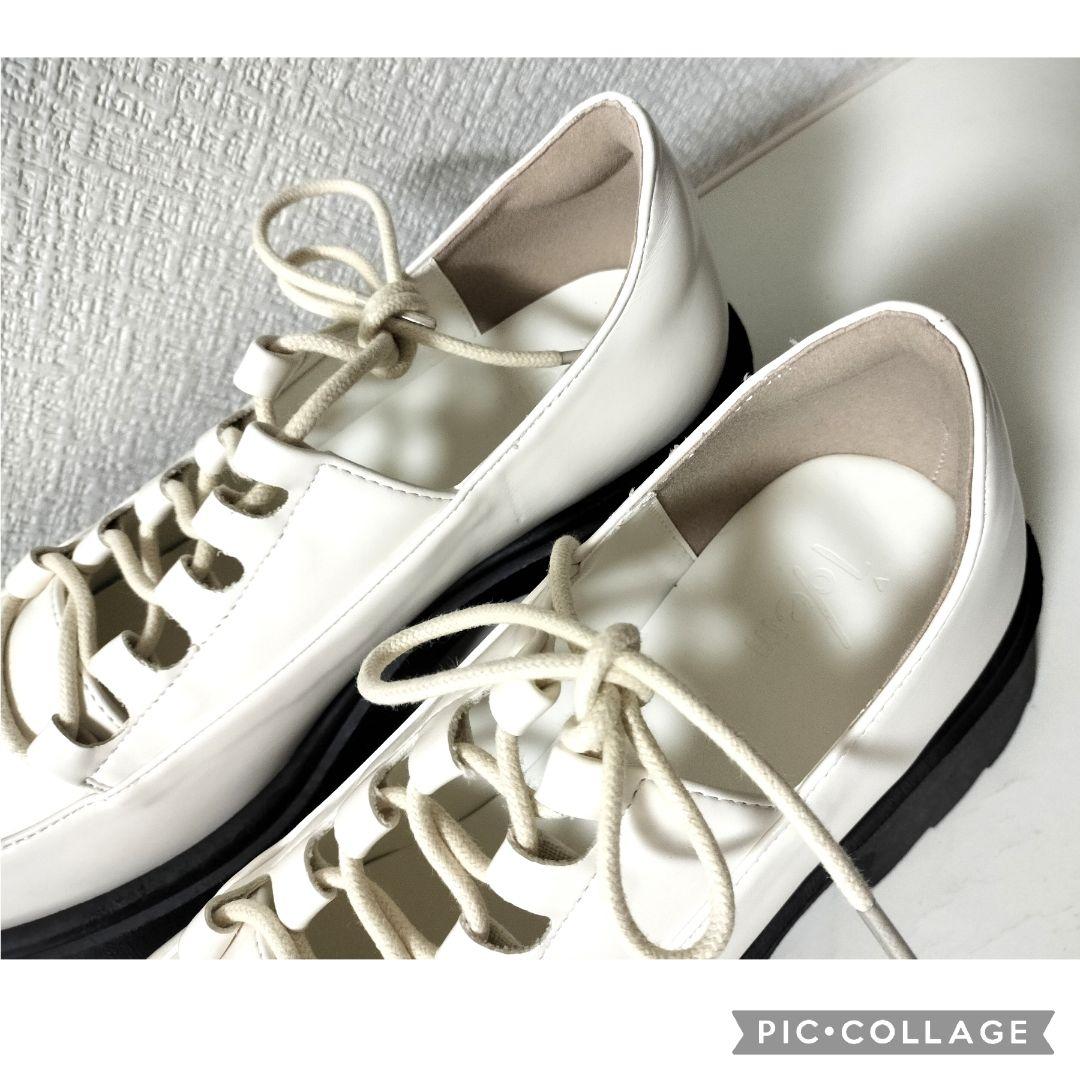 美品★イデムlace up platform loafers編み上げローファーL