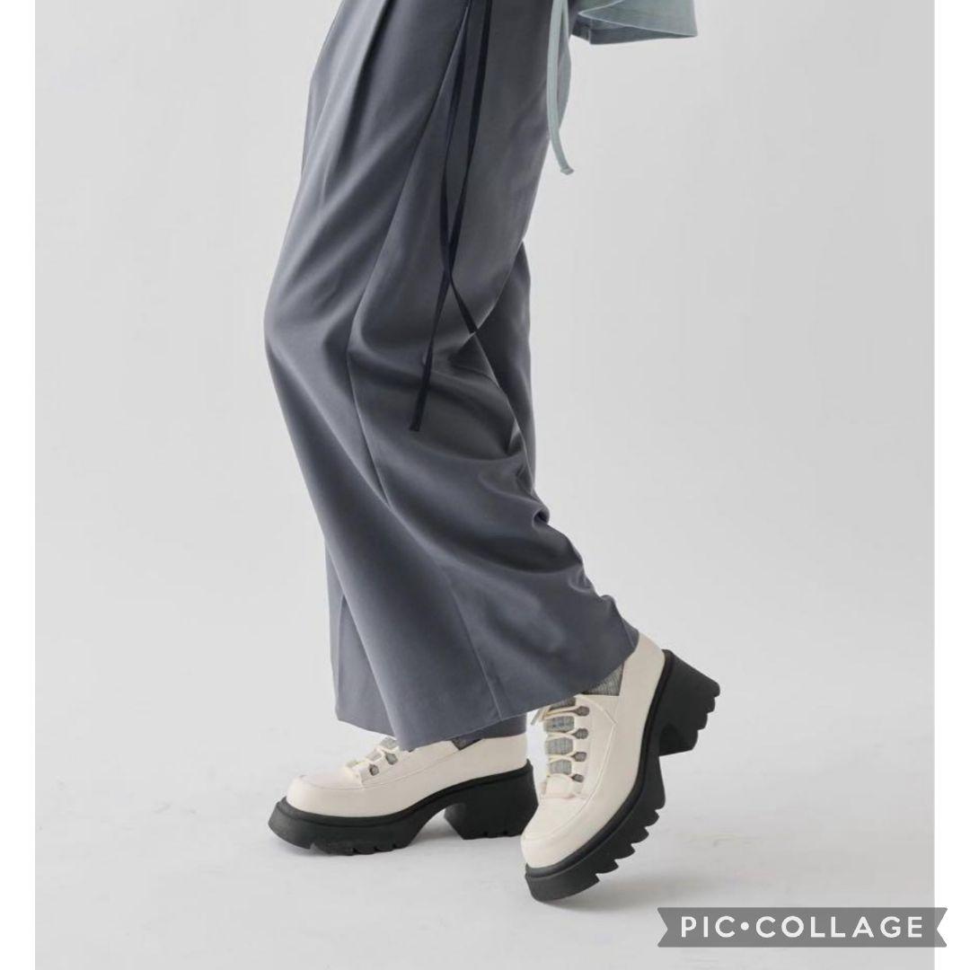 美品★イデムlace up platform loafers編み上げローファーL
