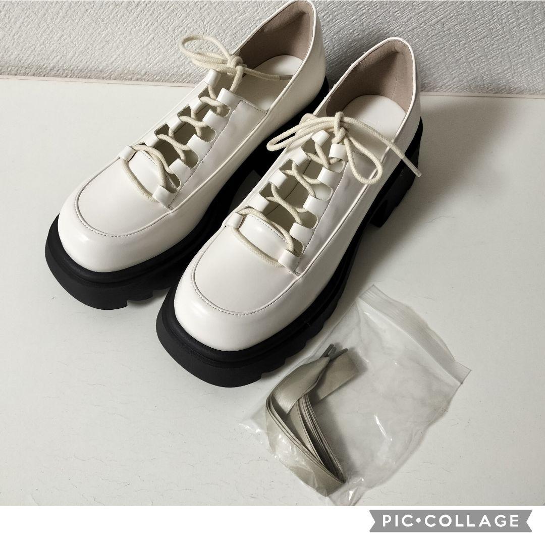 美品★イデムlace up platform loafers編み上げローファーL