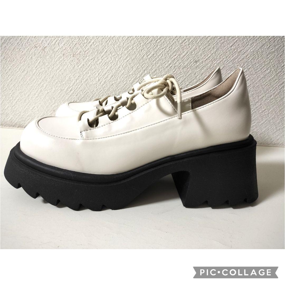 美品★イデムlace up platform loafers編み上げローファーL