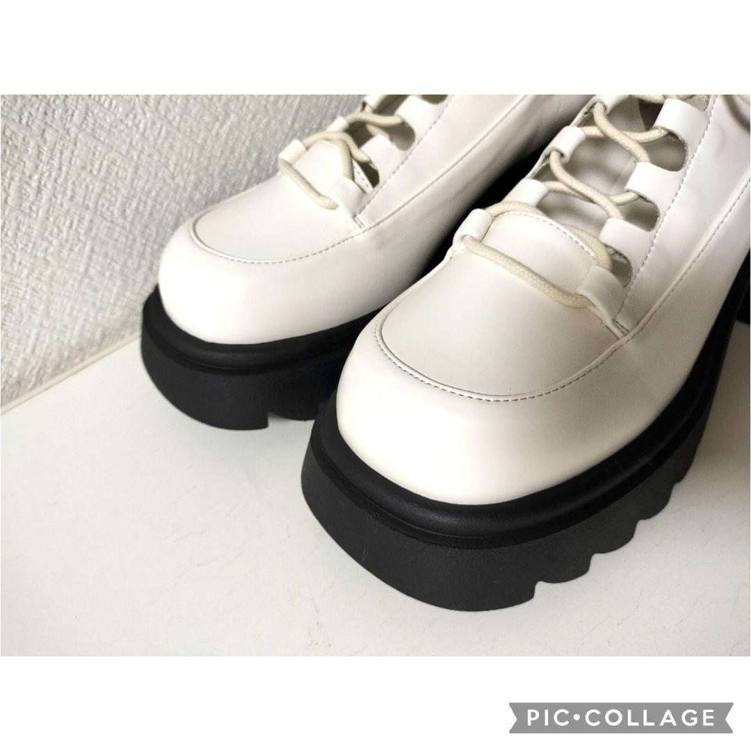 美品★イデムlace up platform loafers編み上げローファーL