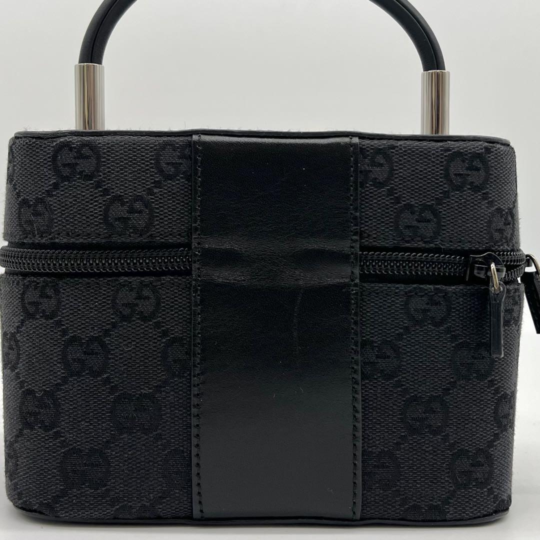 極美品✨GUCCI GGキャンバス バニティバッグ ハンドバッグ ブラック 極美品✨GUCCI GGキャンバス バニティバッグ ハンドバッグ ブラック