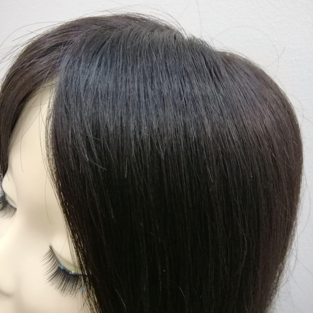 racoonbox◆人毛100%ヘアピース「LUNA」　ダークブラウン◆ racoonbox◇人毛100%ヘアピース「LUNA」 ダークブラウン◇