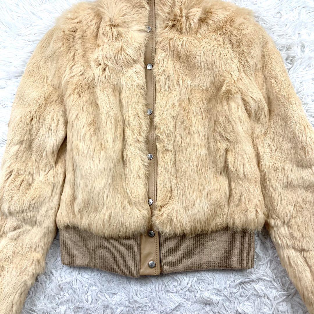 バーバリーブルーレーベル リアルファーコート ラビット ボタン開閉 38 BURBERRY BLUE LABEL - バーバリー ラビットファー付きコートの