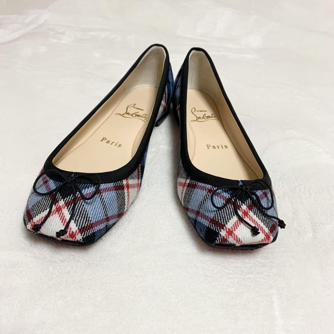 Christian Louboutin チェック柄 フラットシューズ　36