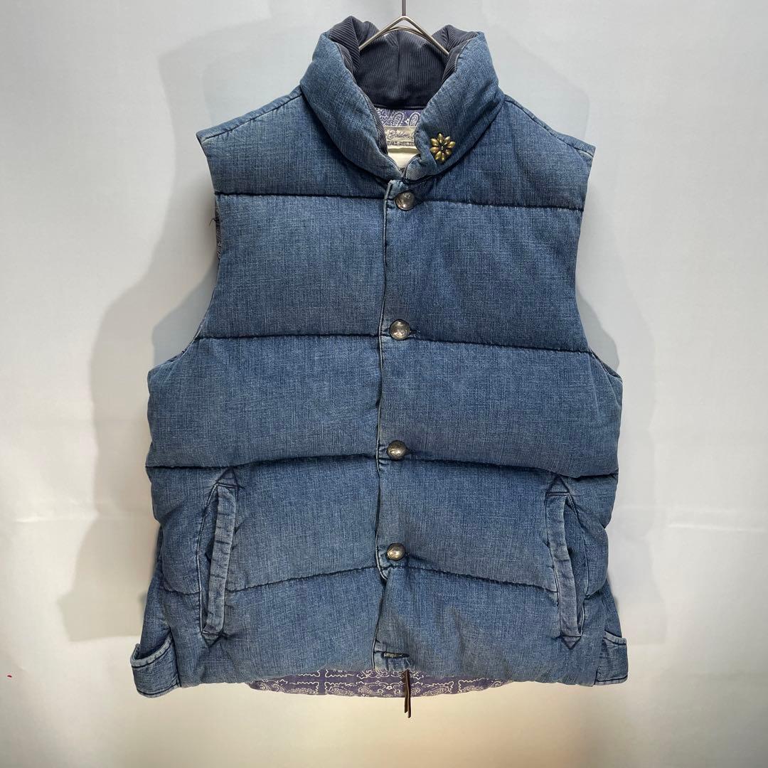 レミレリーフ スタッズ デニム ダウンベスト ペイズリー コンチョ サイズMM REMI RELIEF WWW_SHINETEETH_COM