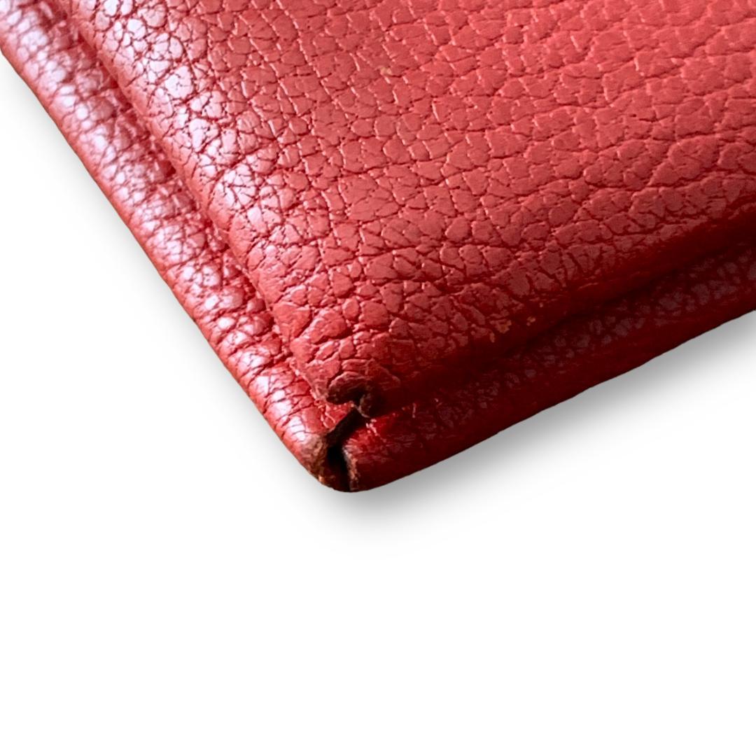 美品『エルメス』カルヴィ 名刺入れ カードケース スマート財布 レッド 赤色