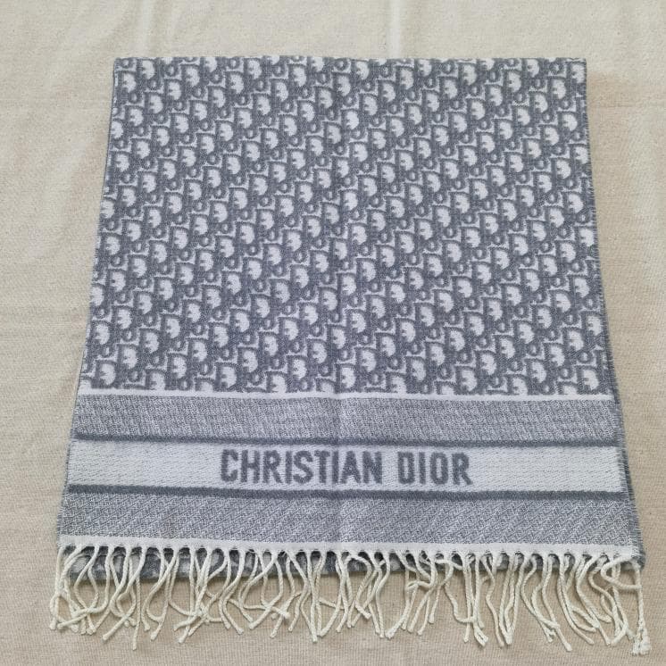 Christian Dior レディース カシミア マフラー グレー