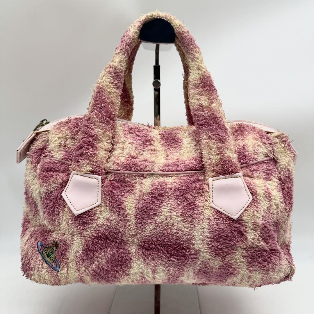 【極美品】 ヴィヴィアンウエストウッド ボストンバッグ レオパード ピンク 極美品】 ヴィヴィアンウエストウッド ボストンバッグ