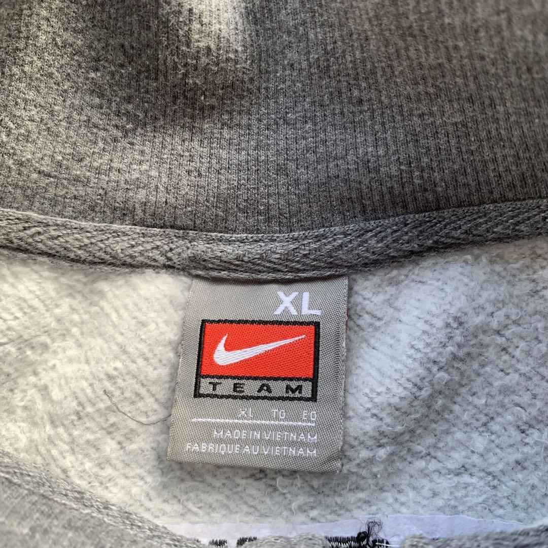 NIKE ナイキ 90年代 ハーフジップ XL 刺繍ロゴ グレー y2k