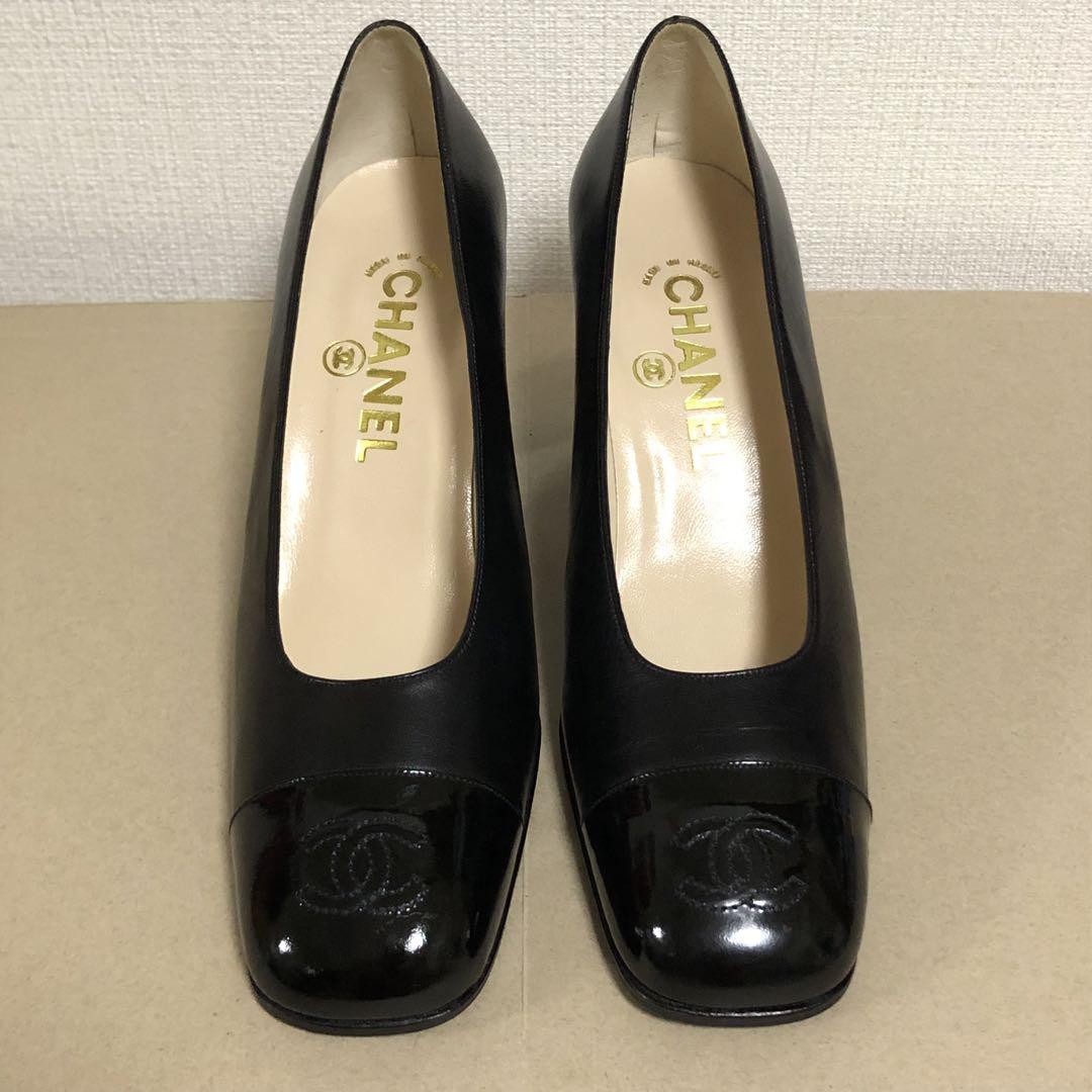 CHANEL エナメル　パンプス　黒 楽天市場】シャネル パンプス エナメル 36の通販