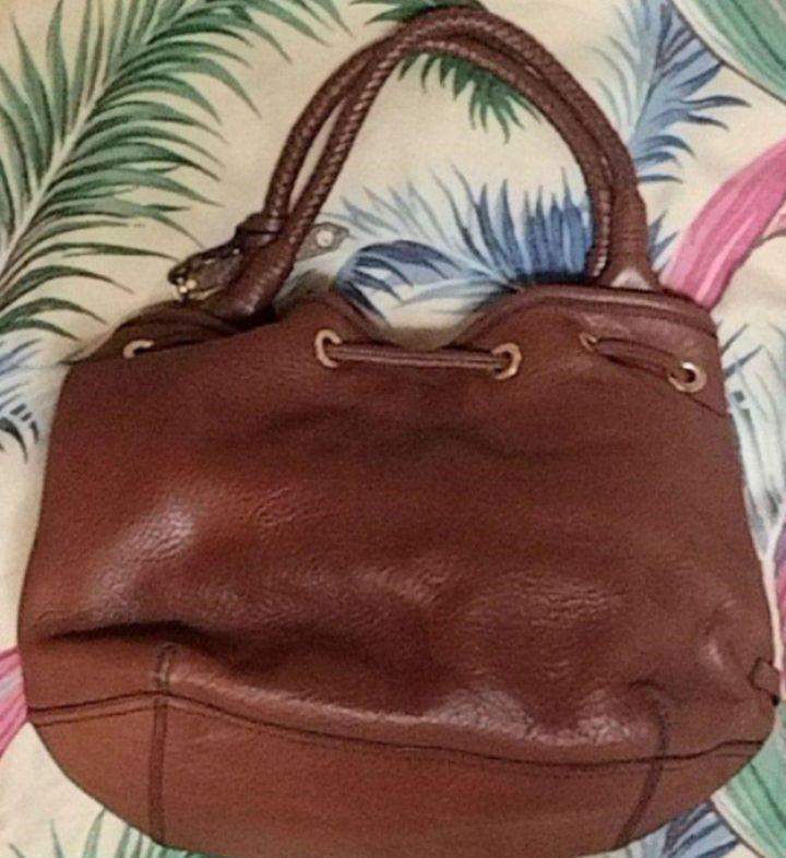 美品○コールハーン○COLE HAAN○巾着○シボ革○ハンドバッグ