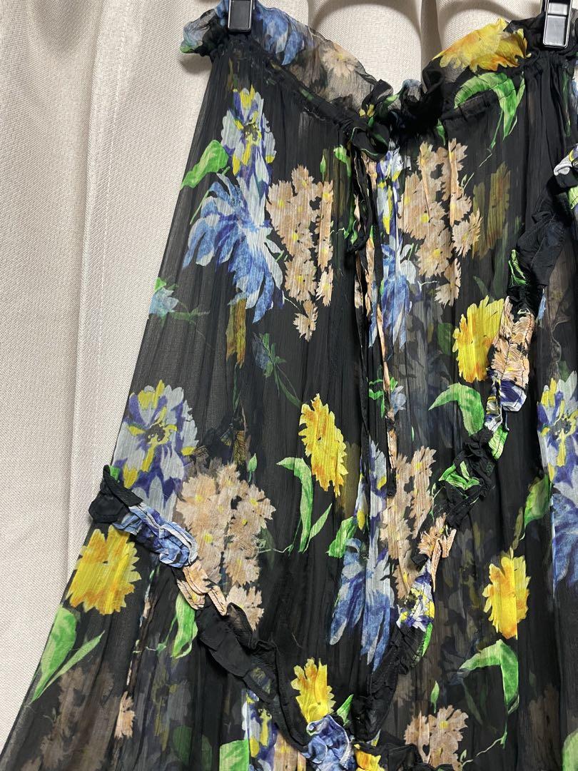 [美品]GANNI フラワーシアースカート