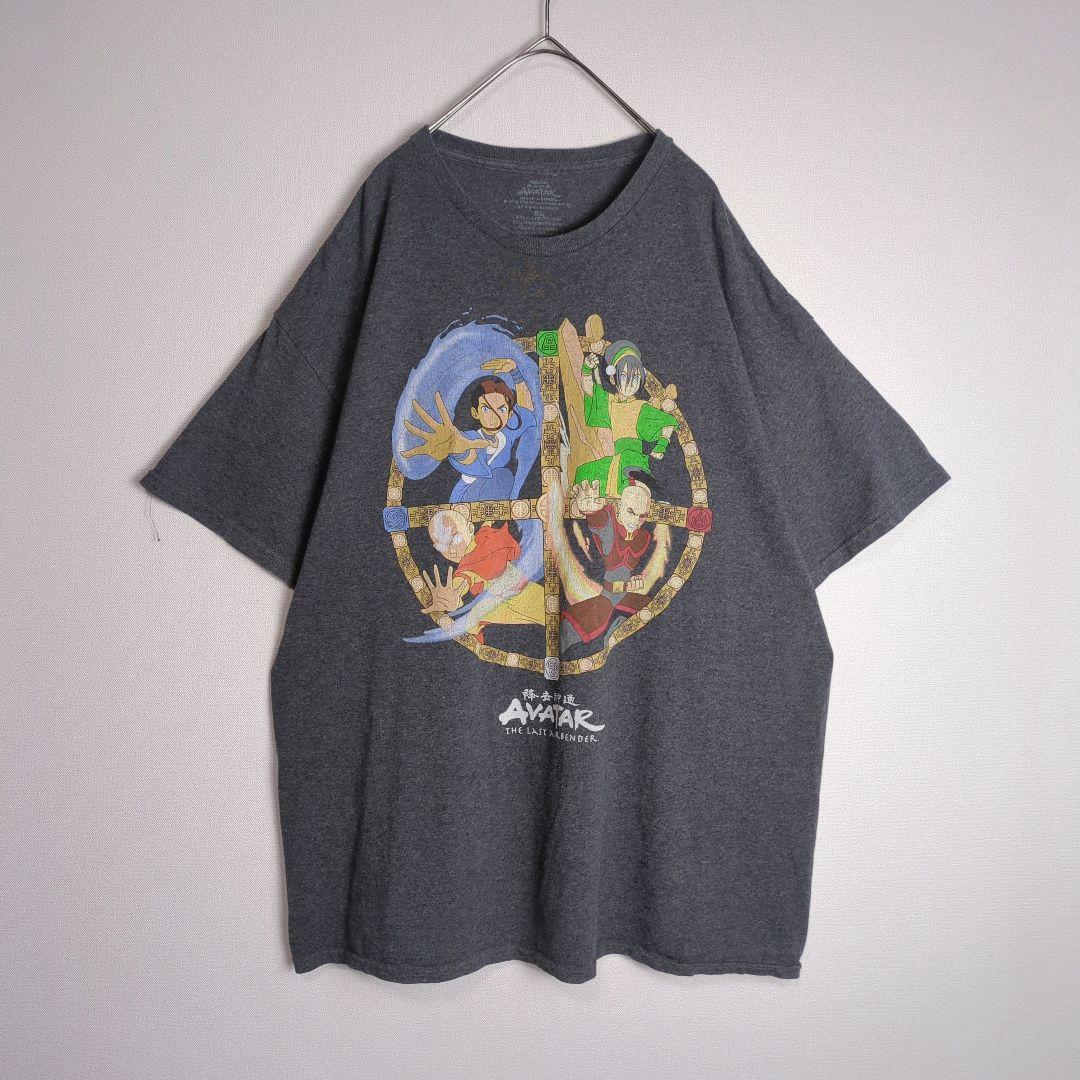 Tシャツ (XL) AVATAR プリント 大きめサイズ ゆるダボ グレー 古着