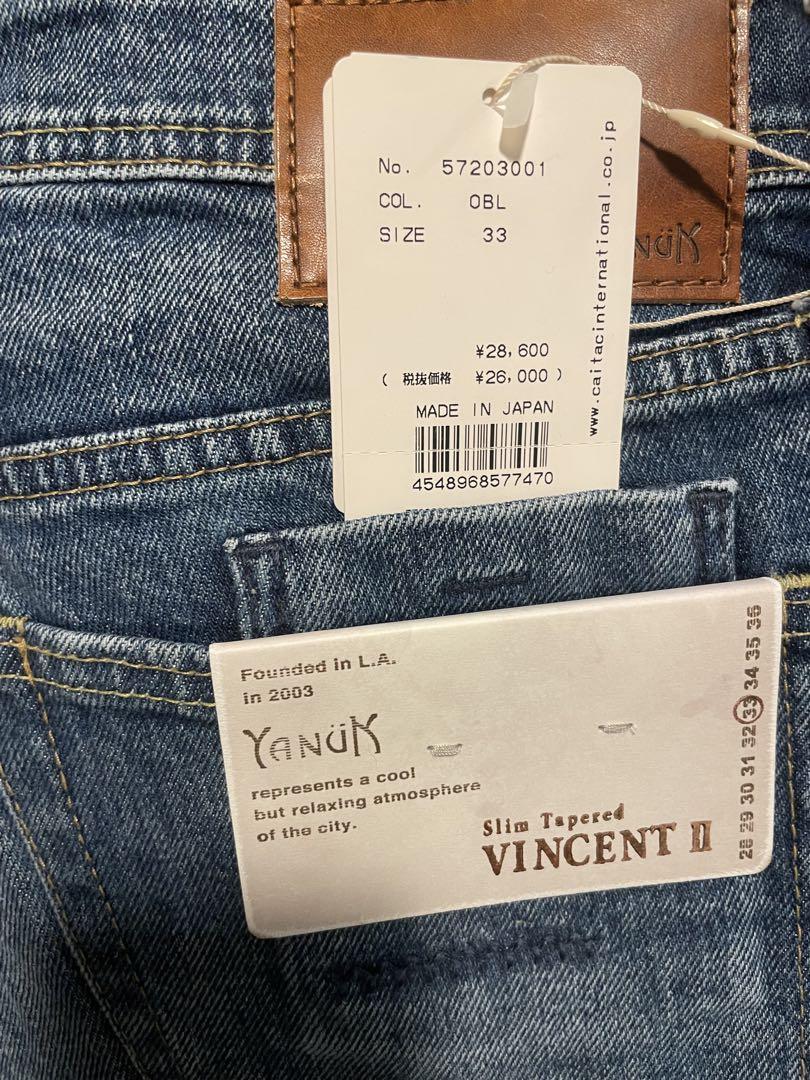 【タグ付き未使用品】YANUK スリムテーパード”VINCENT II” 33 スリムテーパード 