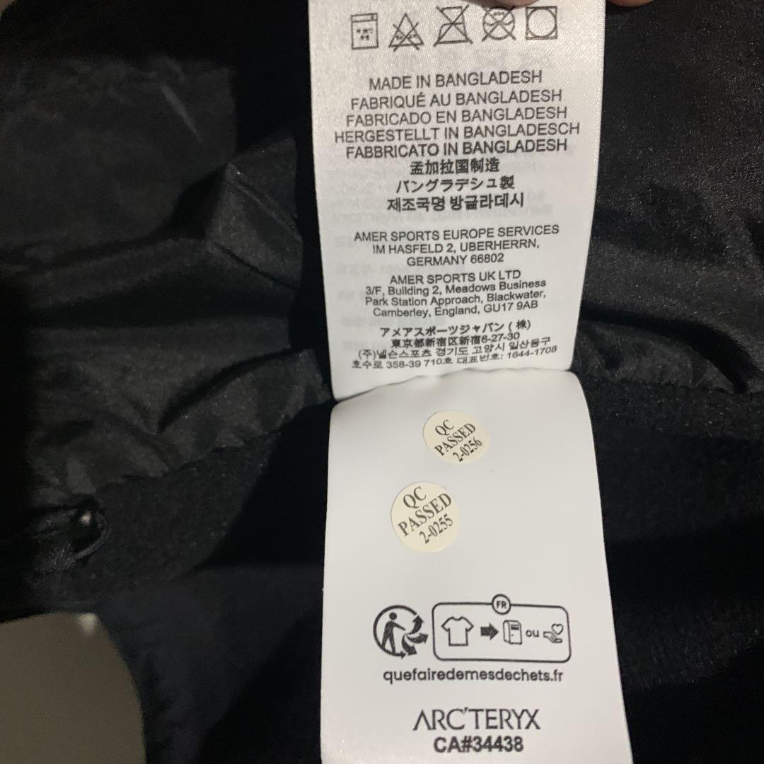 arc'teryx アトムフーディ　メンズ sサイズ　ブラック