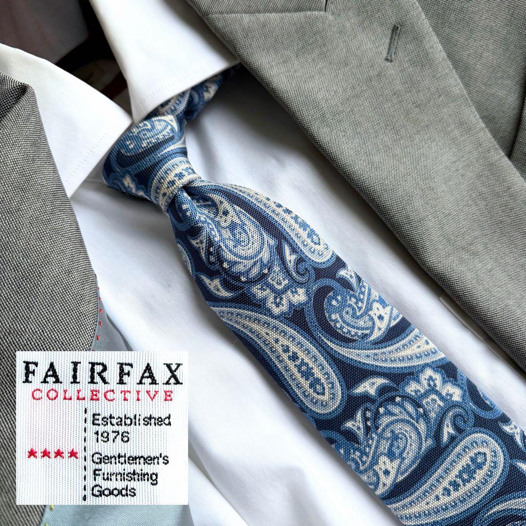 FAIRFAX ネクタイ ペイズリー ブルー イタリア生地FAIR FAX