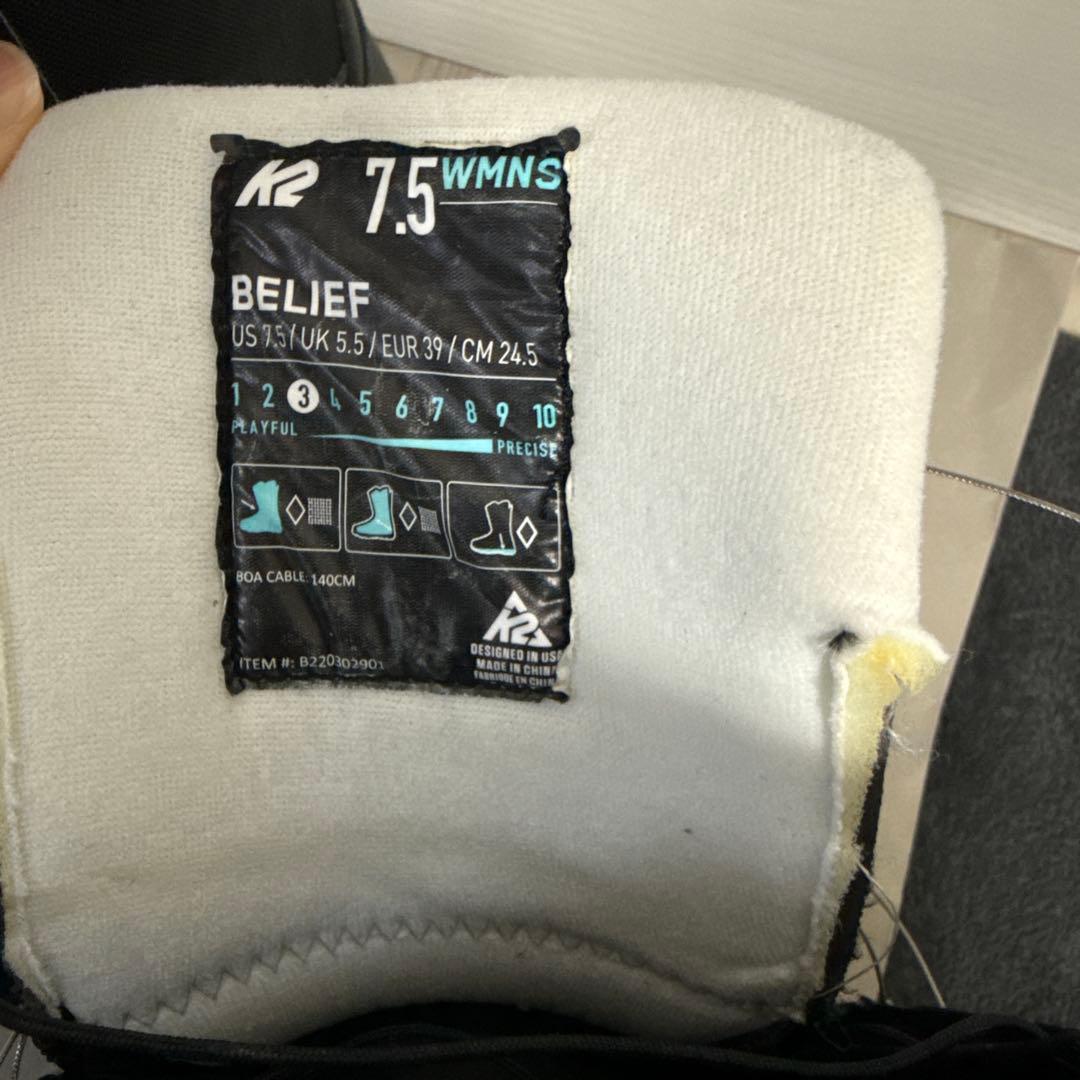 一回のみ着用！K2 BELIEF スノーボードブーツ 24.5センチ - メルカリ