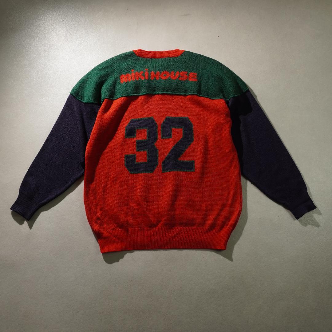 濃厚な MIKI HOUSE MENS ロゴニットセーター 切り替え レッド|AZ168L・MIKI HOUSE 【超歓迎された!】