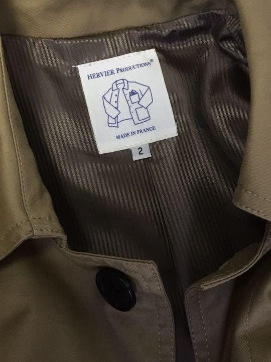 美品 HERVIER PRODUCTIONS ステンカラーコート 2 フランス製