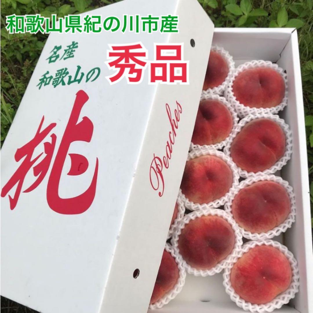 桃(日川)秀品　大玉12個　￼ 100サイズ化粧箱入り
