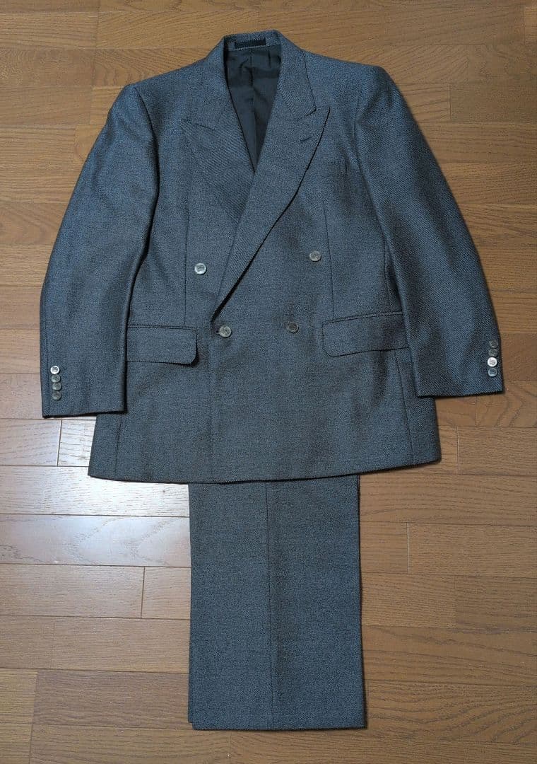 Burberrys グレー ダブルブレストスーツ ウール A-5 W79目立った傷や汚れなし
