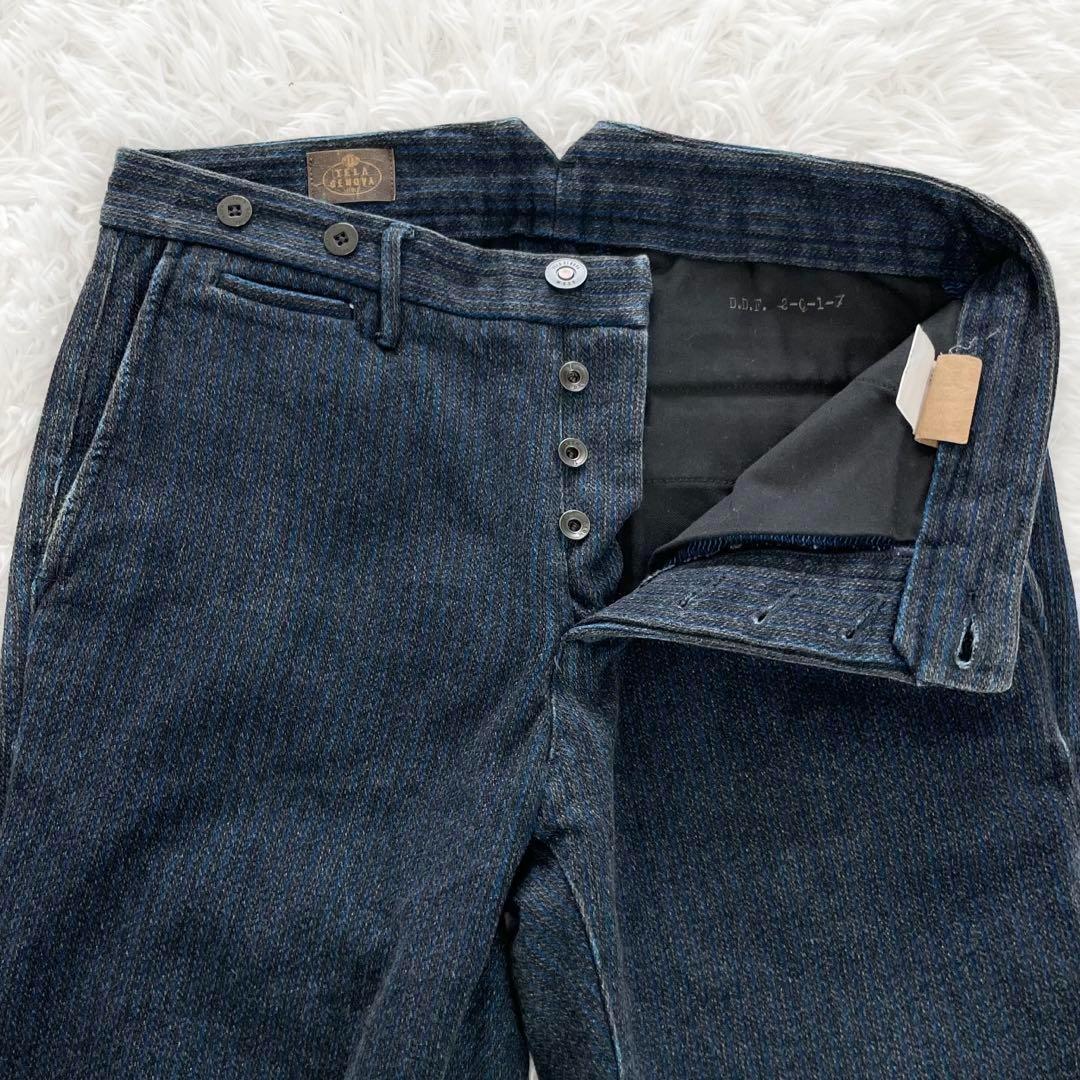 【美品】テラジェノバ スラックス・そごう取扱い・インディゴ糸・GENOVA・M 【美品】テラジェノバ スラックス・そごう取扱い・インディゴ糸・GENOVA・M