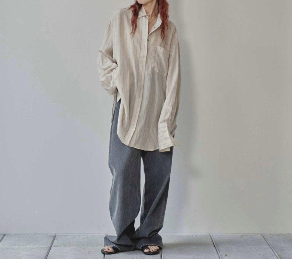 TODAYFUL Stripe Silky Shirts アイボリー