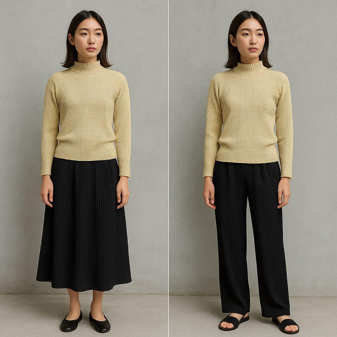 極美品 23SS⭐️ISSEY MIYAKE ハイネックカットソー プリーツ