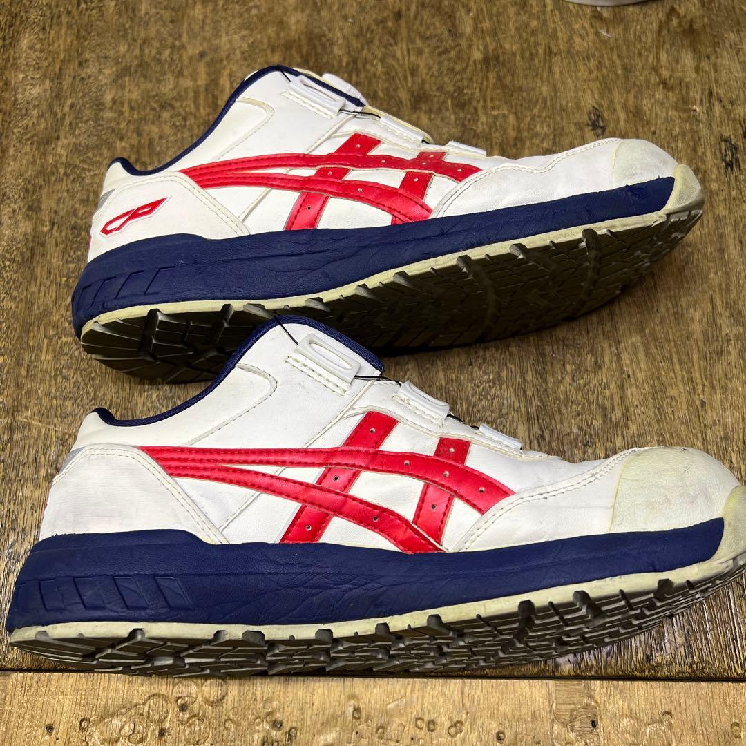 asics BOA安全靴 赤/白 34A ウィンジョブ ASICS CP306 100 ホワイト×クラシックレッド
