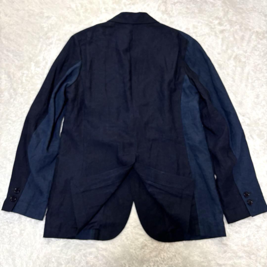 極美品⭐︎BLUE BLUE テーラードジャケット ネイビー 青 切替