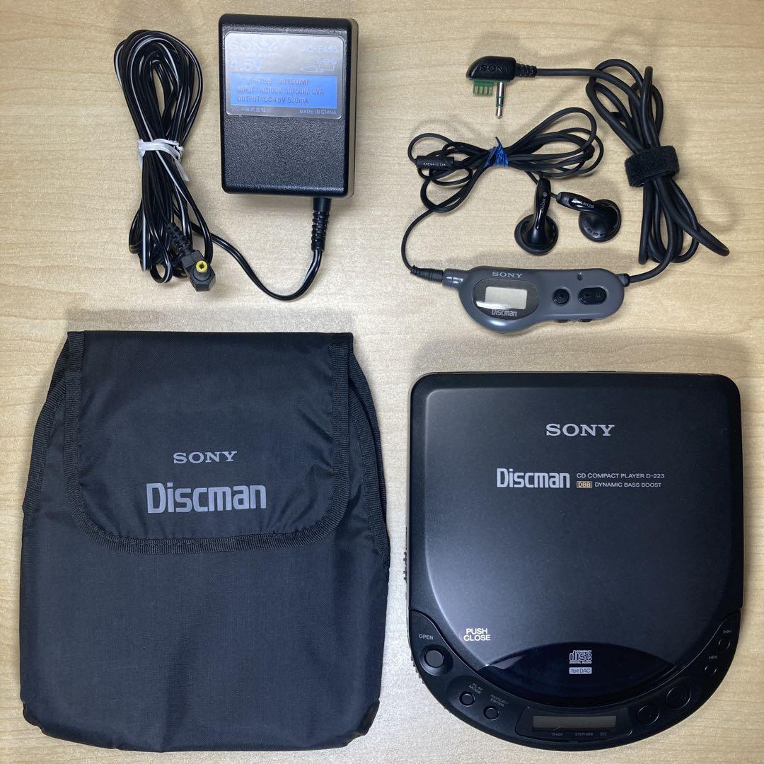 美品】SONY Discman ポータブルCDプレーヤー D-223 セット