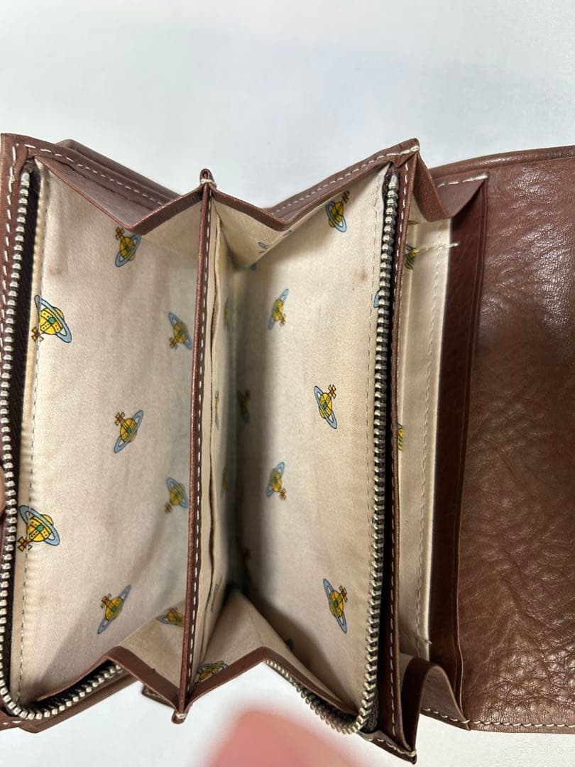 【中古】Vivienne Westwood 二つ折り財布 レオパード柄