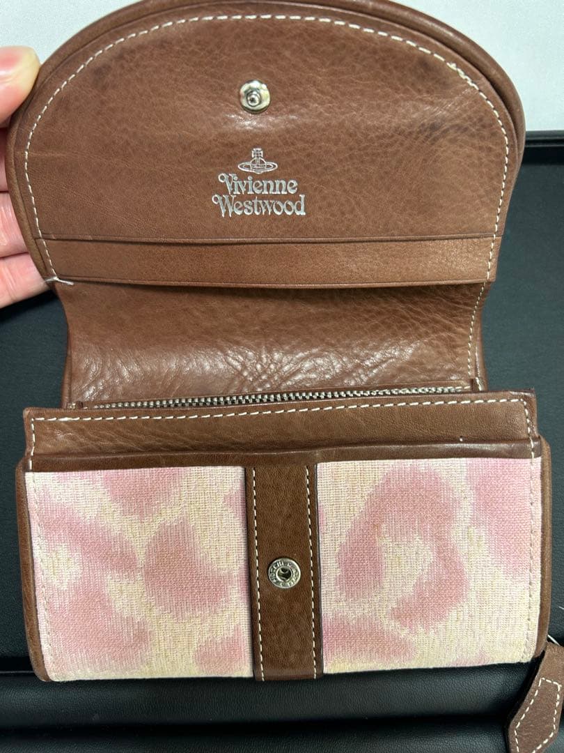 【中古】Vivienne Westwood 二つ折り財布 レオパード柄