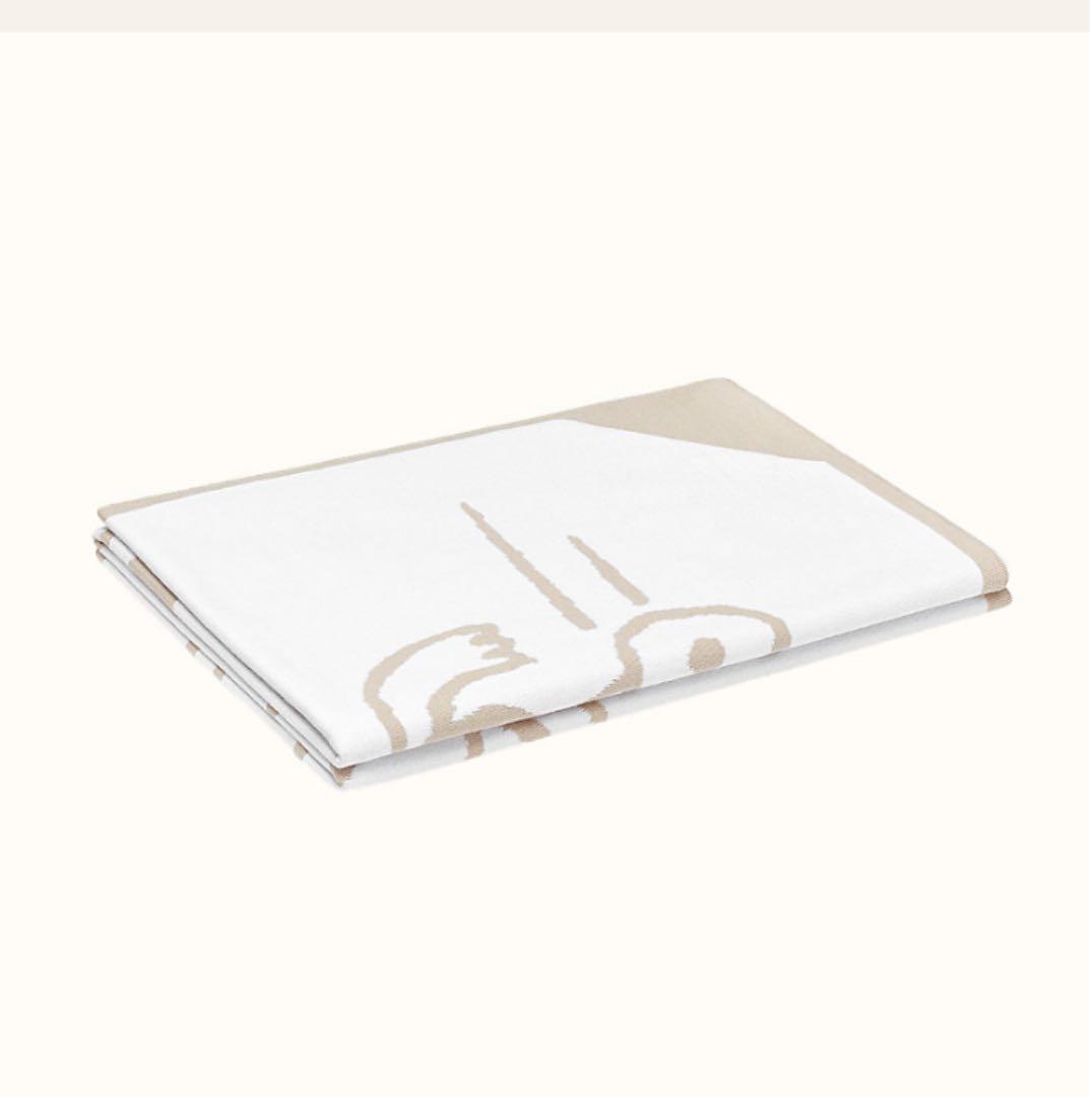 HERMÈS ベージュ 未使用品 kpRJI-m32156997333 ベビーブランケット プレードアダダ 即納格安