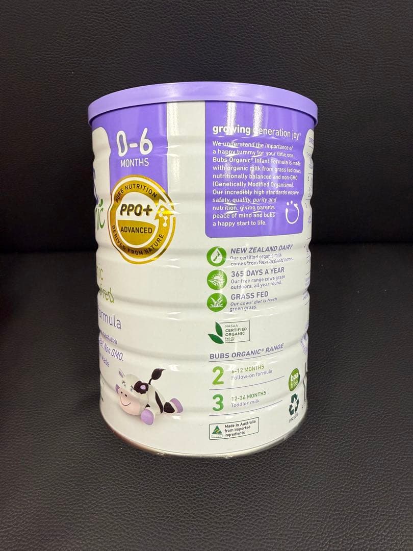 Bubs Organic グラスフェッド粉ミルク 800gステージ10〜6ヶ月用