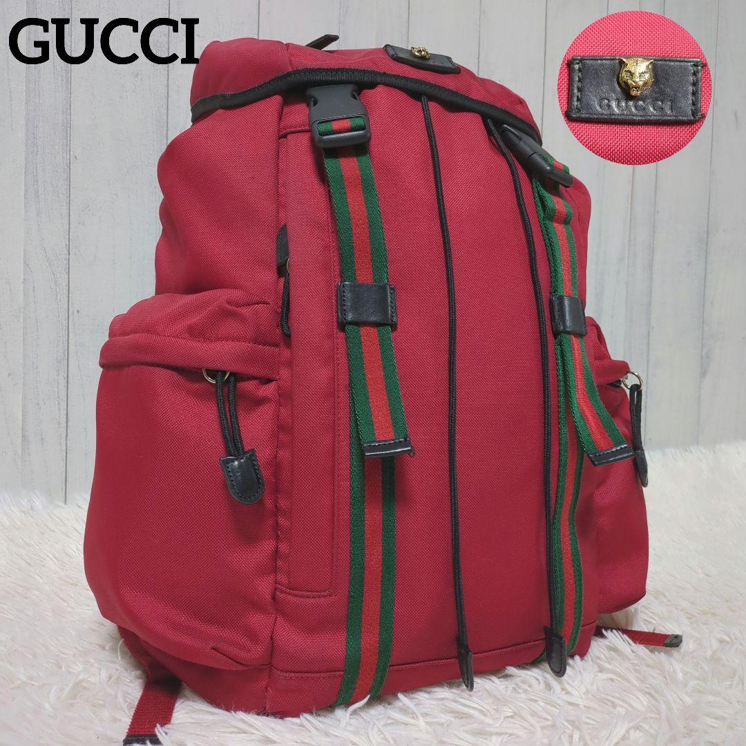 【入手困難・良品】グッチ☆バックパック タイガーヘッド シェリーライン 2way