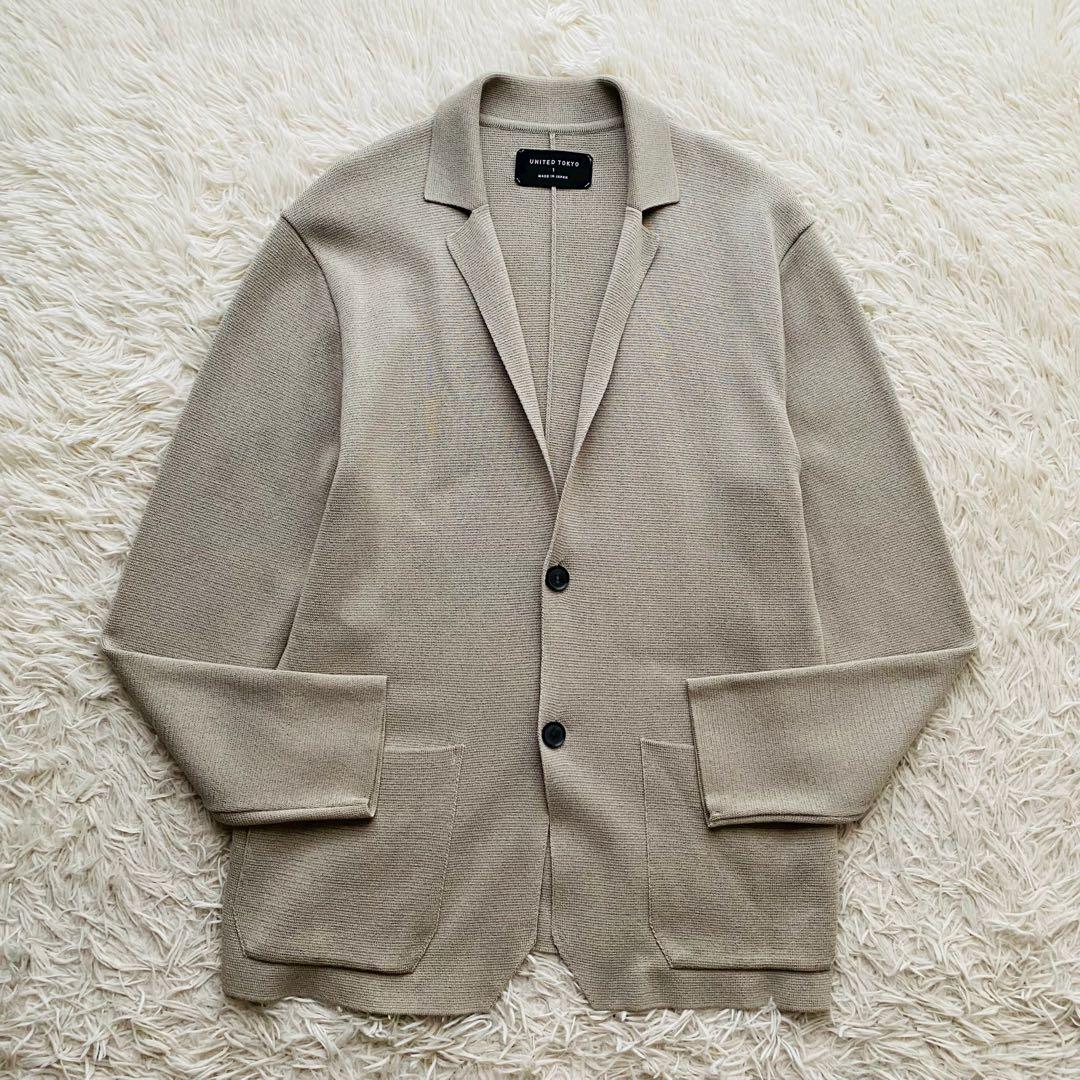 2Bミドルゲージニットジャケット コットン混