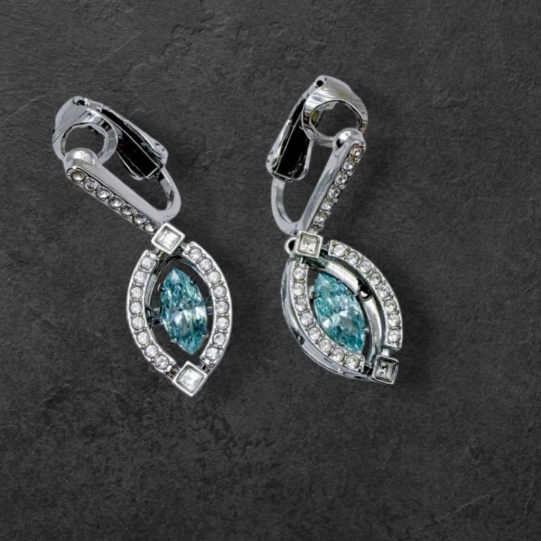 スワロフスキー イヤリング シルバー×ブルー クリスタルSwarovski