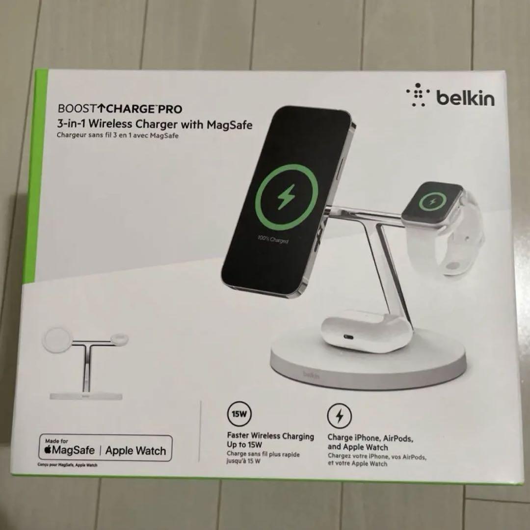 未開封 Belkin 3in1 MagSafe充電器 15W 白