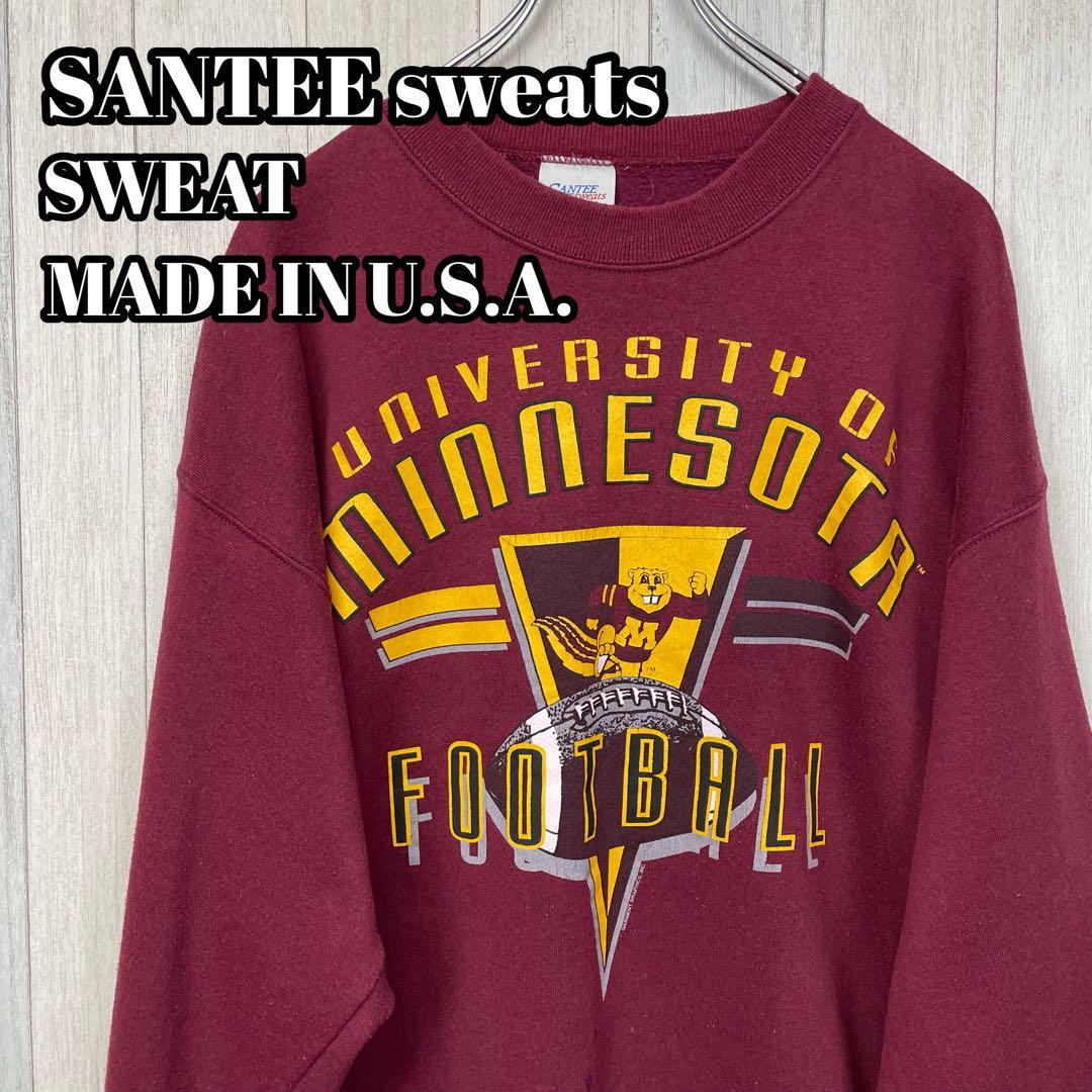 【USA製】SANTEEスウェット ミネソタ大学フットボール デカロゴプリント